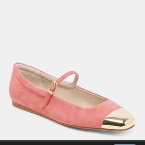 Dolce Vita Coral Flats with Gold Toe Cap